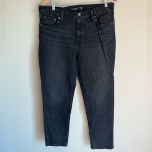 Ralph Lauren Women's Black Denim Ankle Cropped Jeans 99% Cotton Size 14 Classic